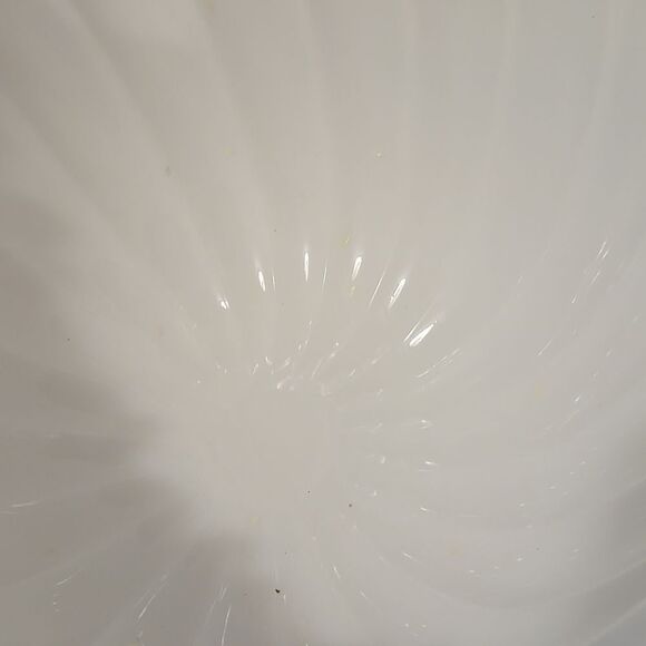 Vintage Hazel Atlas Milk Glass Alpine White Swirl Punch Bowl Set 11 Peace - Picture 8 of 8